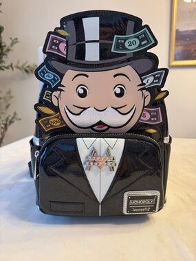 NWT! Loungefly Hasbro Monopoly Pennybags Mini Backpack 90th Anniversary!